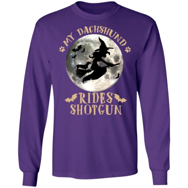 My Dachshund Rides Shotgun Halloween Shirt