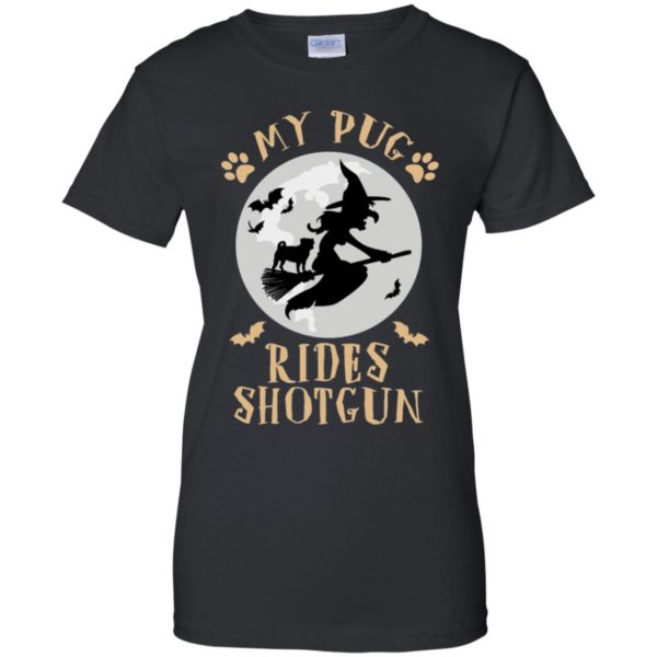 My Pug Rides Shotgun Halloween Shirt