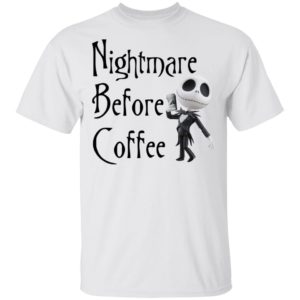 Nightmare Before Coffee Skellington Starbucks Shirt
