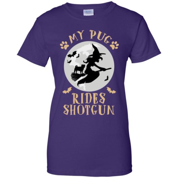 My Pug Rides Shotgun Halloween Shirt