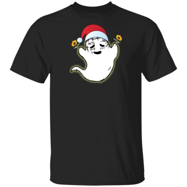 Ghost Malone And Sunflower Santa Christmas Shirt