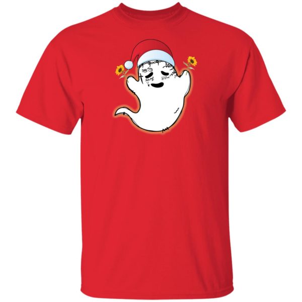 Ghost Malone And Sunflower Santa Christmas Shirt