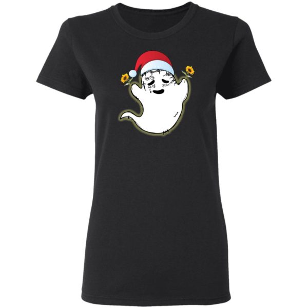 Ghost Malone And Sunflower Santa Christmas Shirt