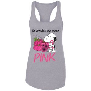 Snoopy In October We Wear Pink Breast Cancer Awareness Shirt