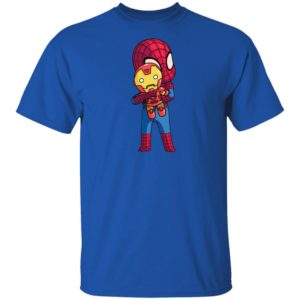 Baby Spider man Hug Iron Man Shirt