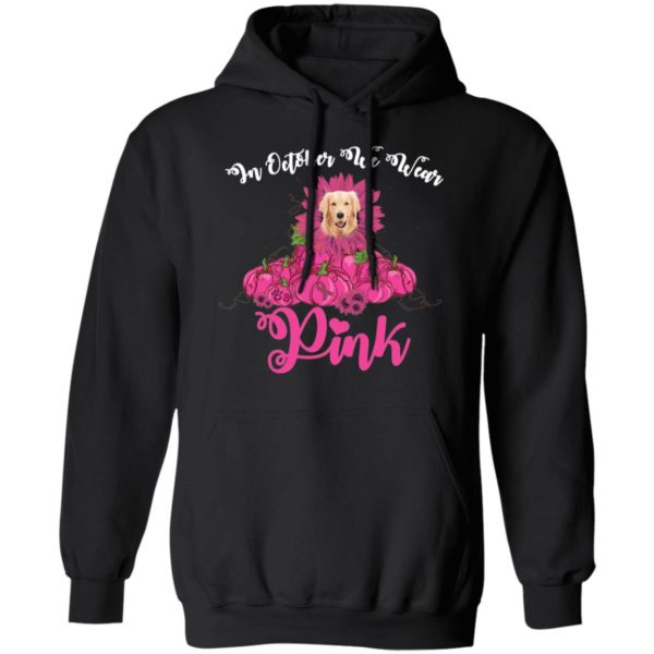 In October We Wear Pink Breast Cancer Awareness Golden Retriever Pink Pumpkin Shirt