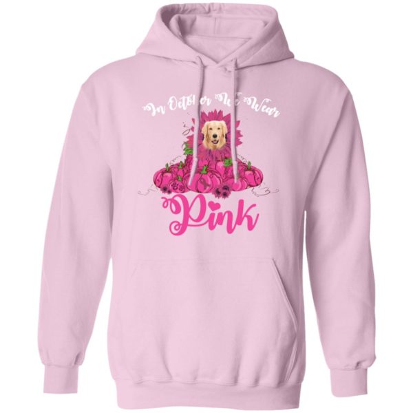 In October We Wear Pink Breast Cancer Awareness Golden Retriever Pink Pumpkin Shirt