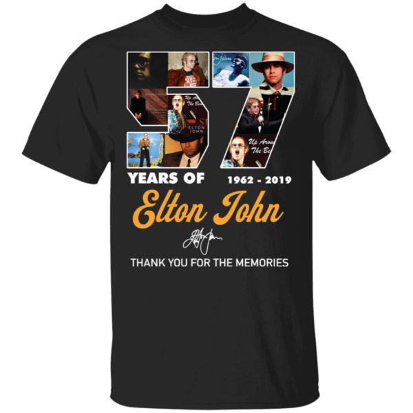 57 Years Of 1962 2019 Elton John Thank You For The Memories Shirt