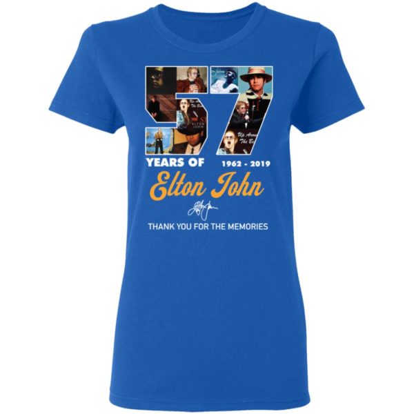 57 Years Of 1962 2019 Elton John Thank You For The Memories Shirt
