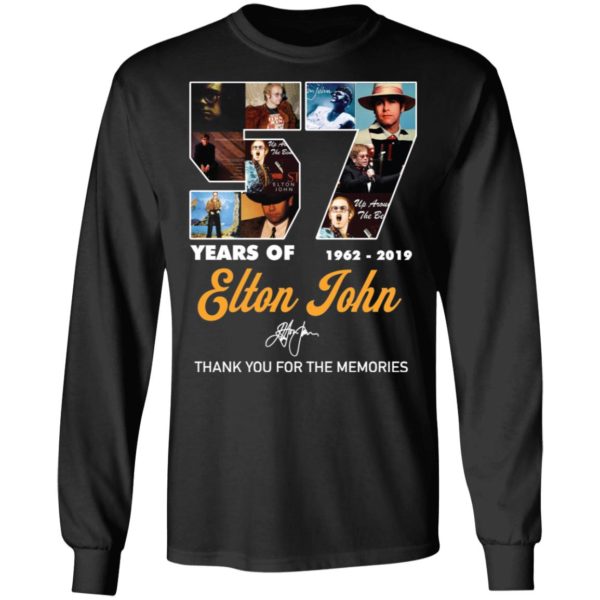 57 Years Of 1962 2019 Elton John Thank You For The Memories Shirt