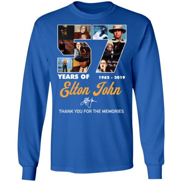 57 Years Of 1962 2019 Elton John Thank You For The Memories Shirt