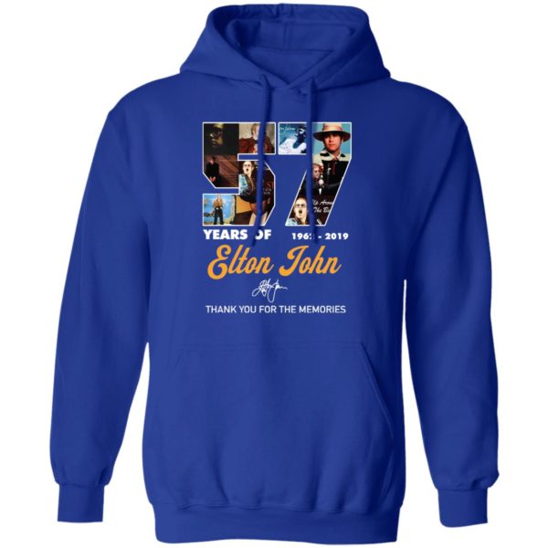 57 Years Of 1962 2019 Elton John Thank You For The Memories Shirt