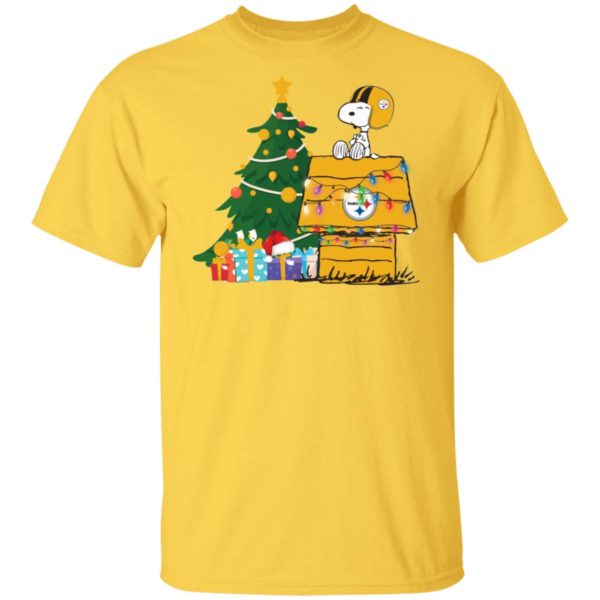 Snoopy House & Steelers Football Team Christmas Shirt