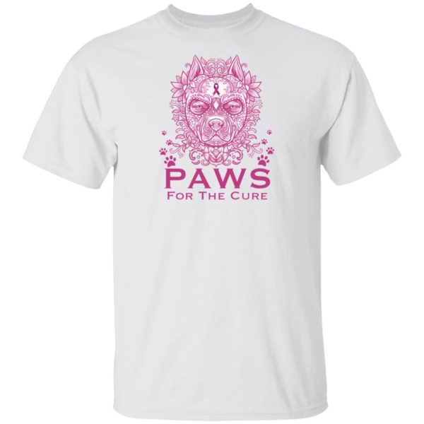 Pitbull Paws For The Cure Breast Cancer Awareness Shirt