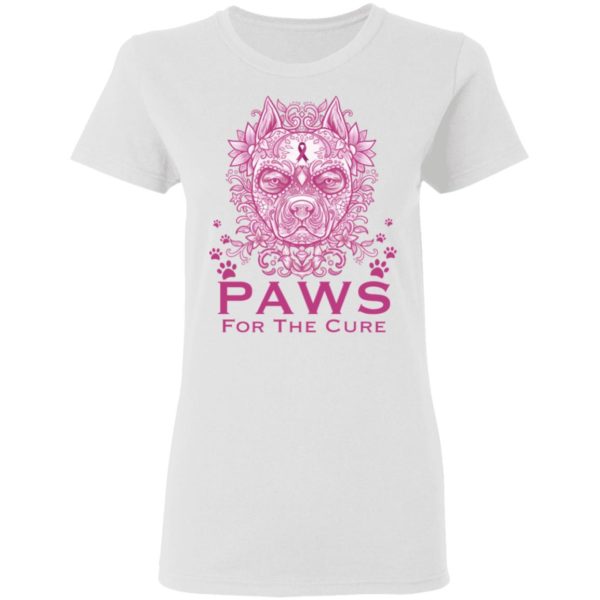 Pitbull Paws For The Cure Breast Cancer Awareness Shirt