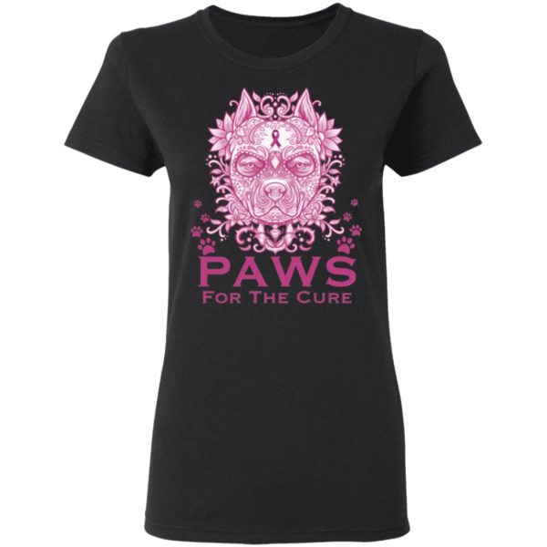 Pitbull Paws For The Cure Breast Cancer Awareness Shirt