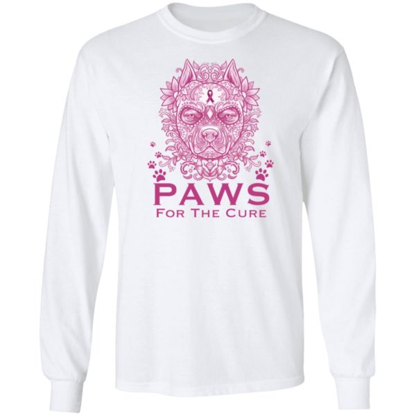 Pitbull Paws For The Cure Breast Cancer Awareness Shirt