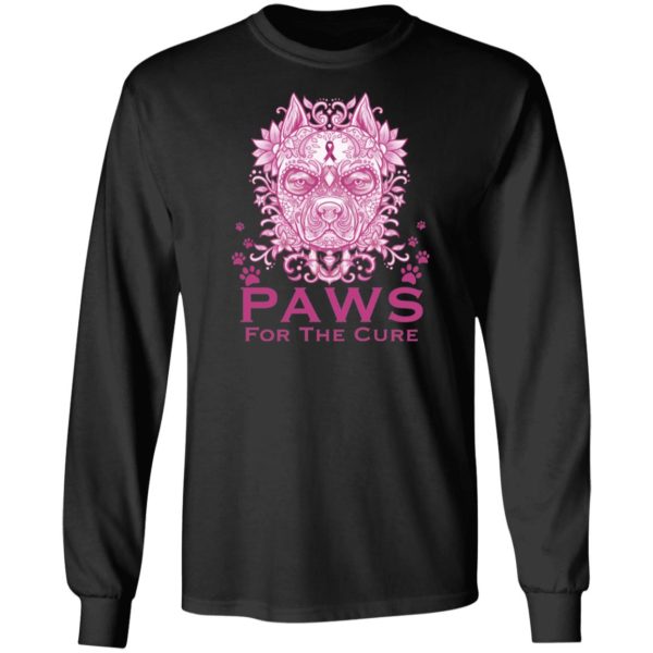 Pitbull Paws For The Cure Breast Cancer Awareness Shirt