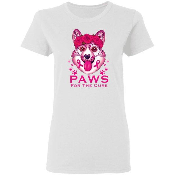 Corgi Paws For The Cure Breast Cancer Awareness Shirt