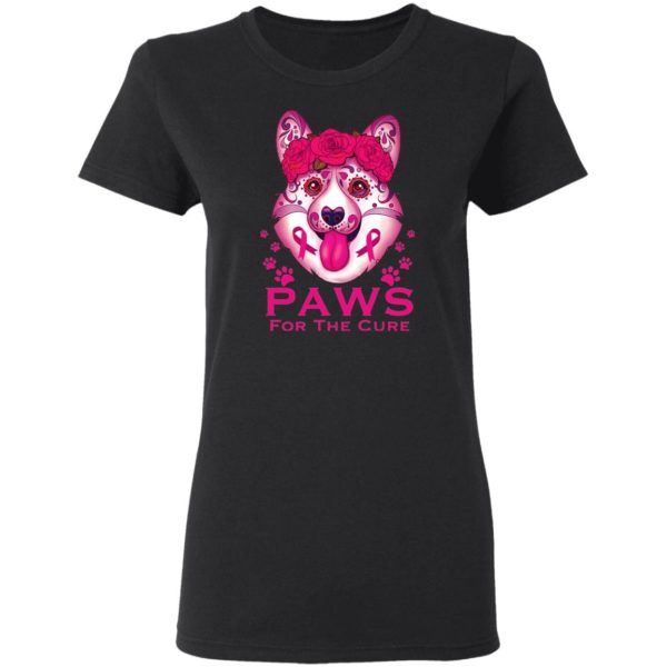 Corgi Paws For The Cure Breast Cancer Awareness Shirt