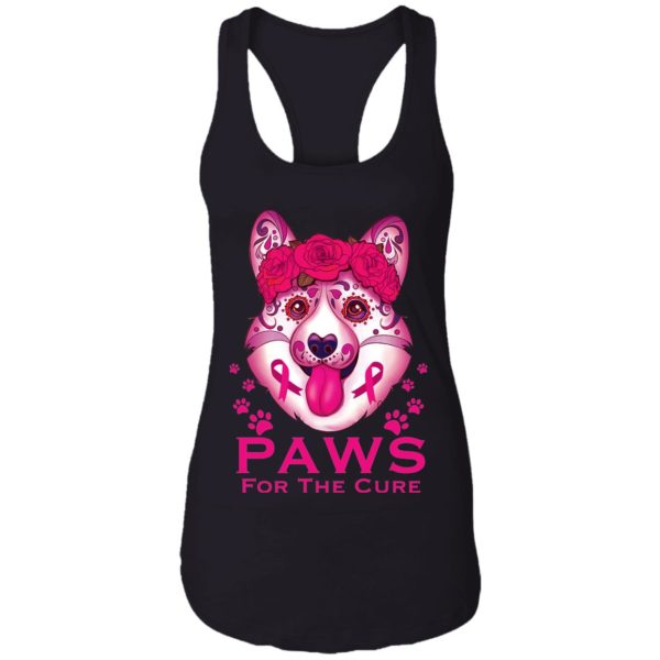 Corgi Paws For The Cure Breast Cancer Awareness Shirt