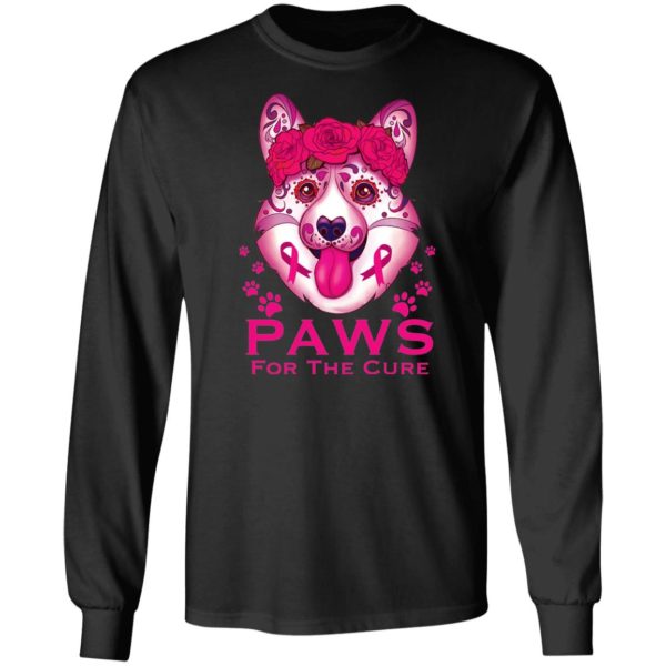 Corgi Paws For The Cure Breast Cancer Awareness Shirt