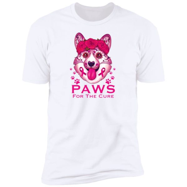 Corgi Paws For The Cure Breast Cancer Awareness Shirt