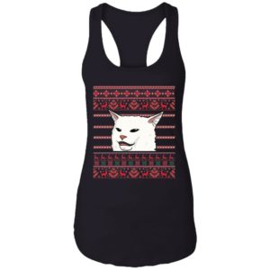 Cat Woman Yelling At Cat Ugly Christmas Shirt