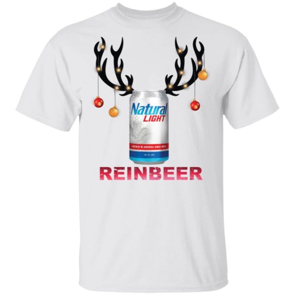 Natural Light Reinbeer Funny Beer Reindeer Christmas Shirt