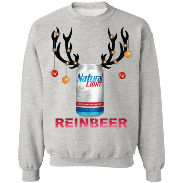 Natural Light Reinbeer Funny Beer Reindeer Christmas Shirt