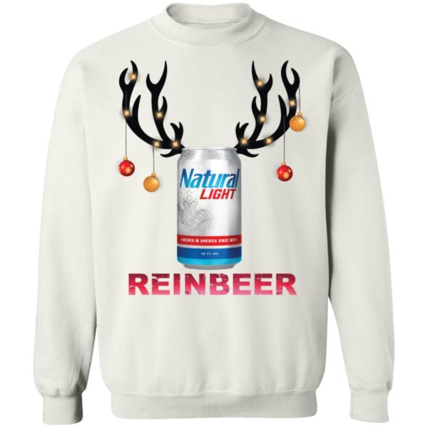 Natural Light Reinbeer Funny Beer Reindeer Christmas Shirt