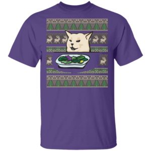 Cat Woman Yelling At Cat Christmas Shirt