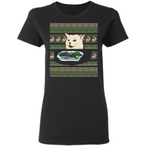 Cat Woman Yelling At Cat Christmas Shirt
