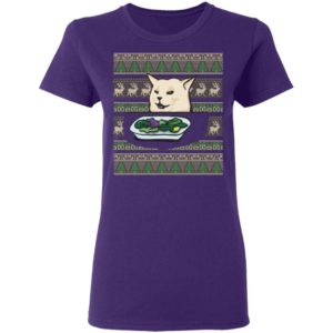 Cat Woman Yelling At Cat Christmas Shirt