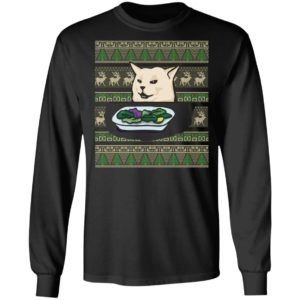 Cat Woman Yelling At Cat Christmas Shirt