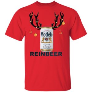 Modelo Reinbeer Funny Beer Reindeer Christmas Shirt