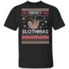 Merry Slothmas Funny Sloth Christmas Shirt