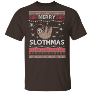 Merry Slothmas Funny Sloth Christmas Shirt