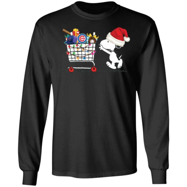 Chicago Cubs Snoopy Pushing cart full of Christmas gifts shirt, hoodie