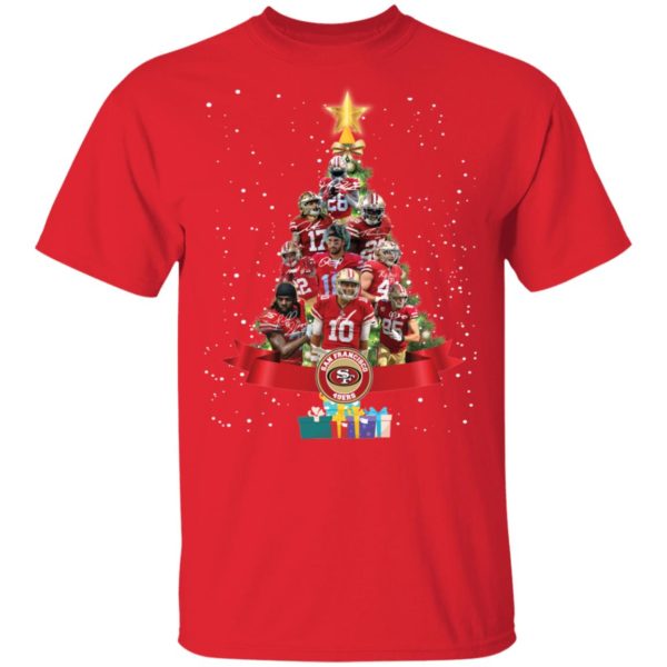 San Francisco 49ers Players Signatures Christmas Tree Shirt