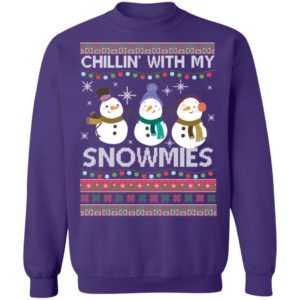 Chillin With My Snowmies Funny Ugly Christmas Shirt