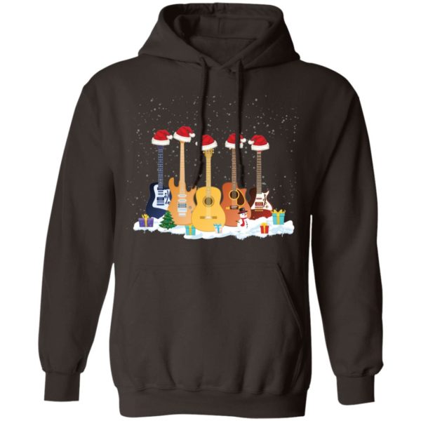 Guitar Wearing Santa Hat Christmas Shirt