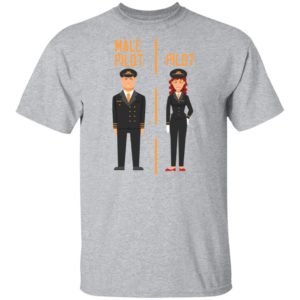 Male Female Pilot Equality Gender Gap Aviation Shirt