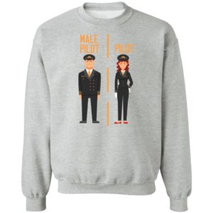 Male Female Pilot Equality Gender Gap Aviation Shirt