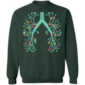 Respiratory Therapy Lung Christmas string Light Ornament Shirt