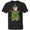 Santa Maine Coon Cat Christmas Tree Light Shirt