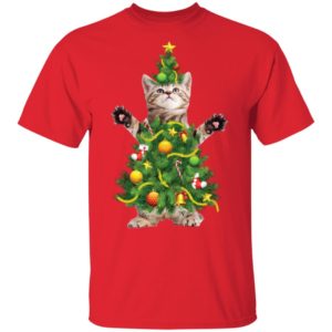 Santa Maine Coon Cat Christmas Tree Light Shirt image Santa Maine Coon Cat Christmas Tree Light Shirt