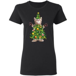 Santa Maine Coon Cat Christmas Tree Light Shirt image Santa Maine Coon Cat Christmas Tree Light Shirt