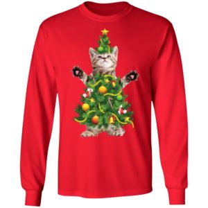 Santa Maine Coon Cat Christmas Tree Light Shirt image Santa Maine Coon Cat Christmas Tree Light Shirt