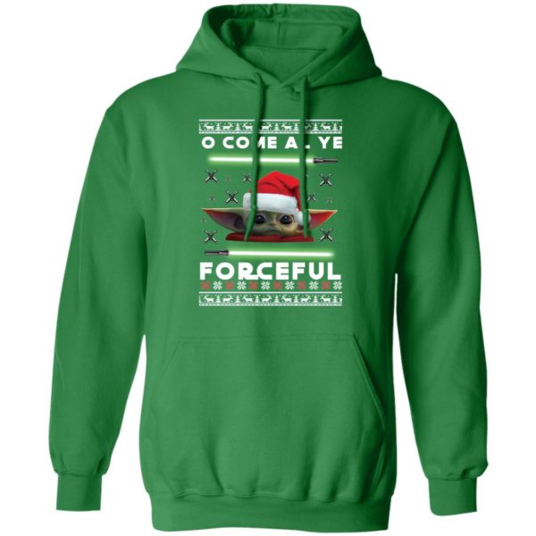 O Come All Ye Forceful Baby Yoda The Mandalorian Ugly Christmas Sweater Shirt